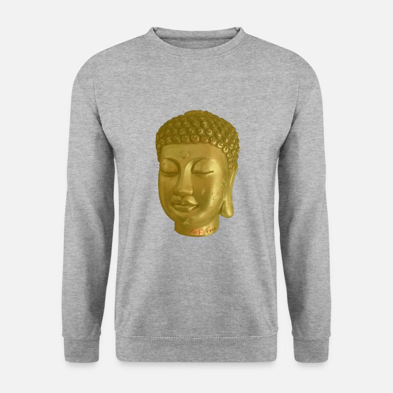Buddha Gold - Unisex Pullover - Weißgrau meliert