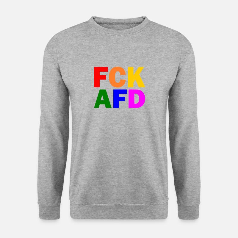 Fck afd - Unisex Pullover - Weißgrau meliert
