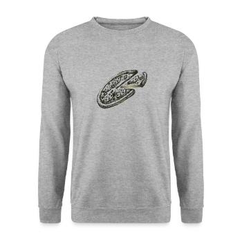pizza - Sweat-shirt Unisexe - gris chiné - Devant - Alina (178cm) & Michal (187cm)