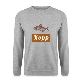 Fischkopp, Nordsee, Ostsee, Hamburg, Kiel, Fisch - Unisex Pullover - Weißgrau meliert - Vorne - Alina (178cm) & Michal (187cm)