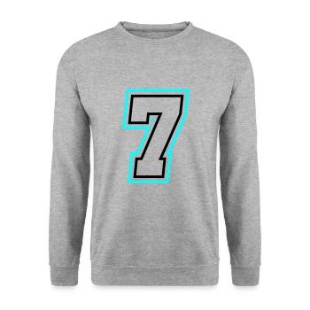 7 nombre symbole - Sweat-shirt Unisexe - gris chiné - Devant - Alina (178cm) & Michal (187cm)