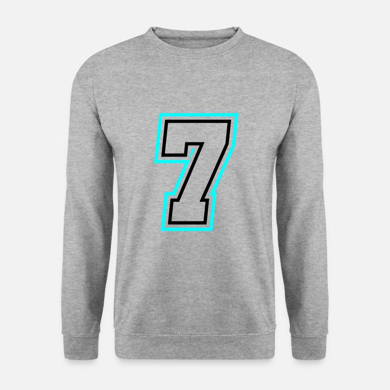 7 Zahl symbol - Unisex Pullover - Weißgrau meliert
