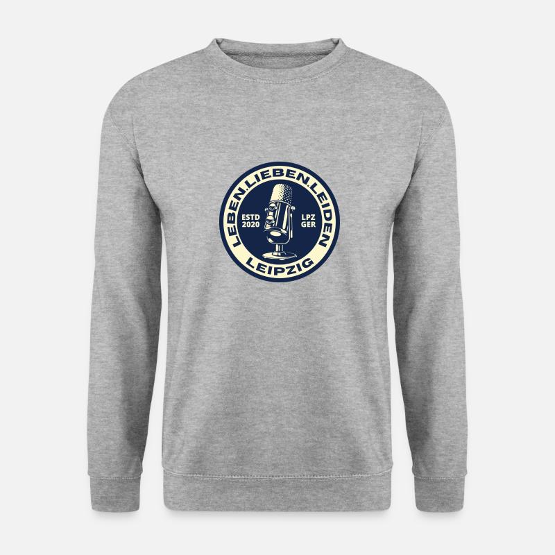 leben.lieben.leiden LOGO - Unisex Pullover - Weißgrau meliert