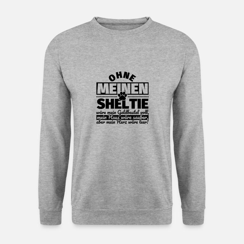 Sheltie Hund Geschenke - Unisex Pullover - Weißgrau meliert