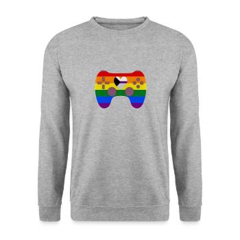 LGBT controller + demisexual - Unisex Sweatshirt - salt & pepper - Front - Alina (178cm) & Michal (187cm)