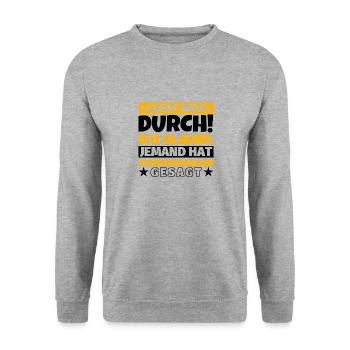Streifenhörnchen - Unisex Pullover - Weißgrau meliert - Vorne - Alina (178cm) & Michal (187cm)