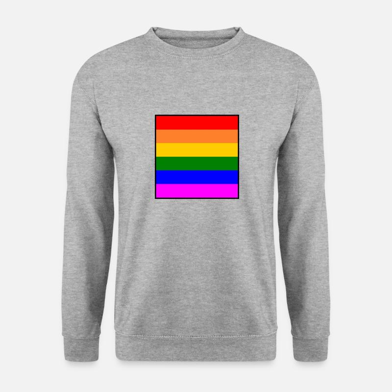 Regenbogen - Unisex Pullover - Weißgrau meliert