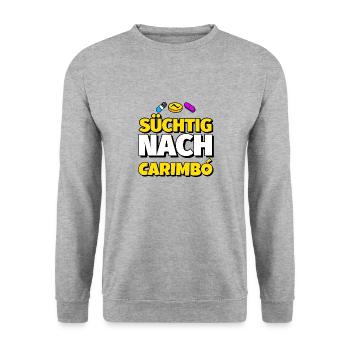Carimbó Tanz lustig Geschenk - Unisex Pullover - Weißgrau meliert - Vorne - Alina (178cm) & Michal (187cm)