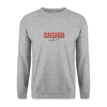 Saskia - Unisex Pullover - Weißgrau meliert - Vorne - Alina (178cm) & Michal (187cm)