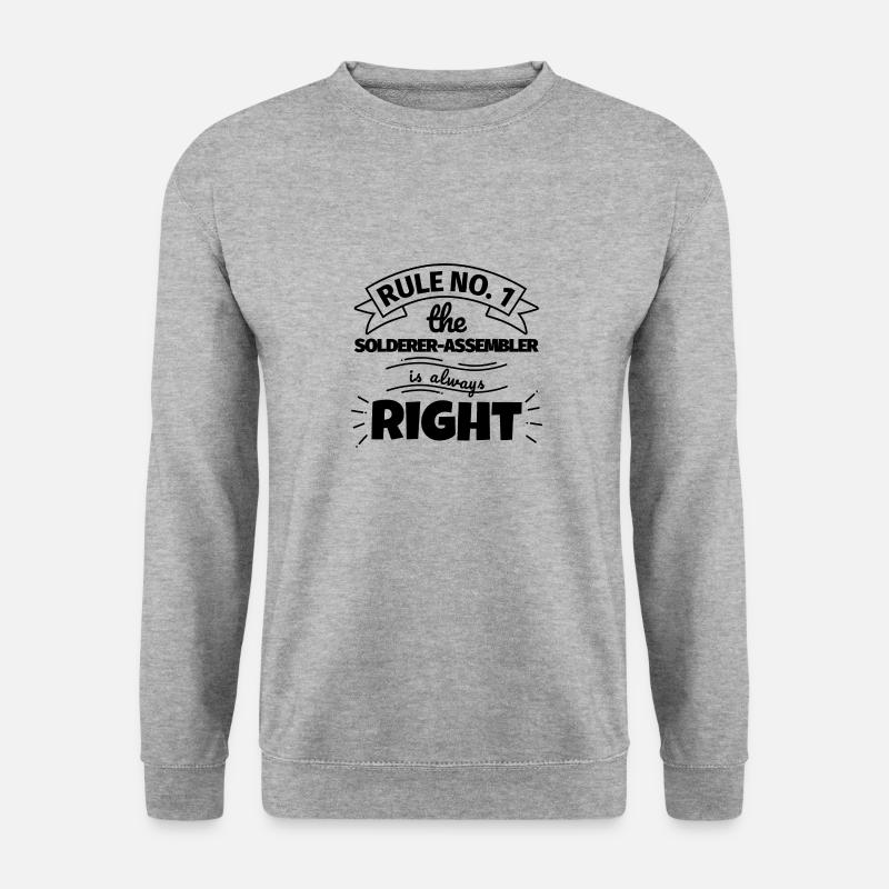 SOLDER-ASSEMBLER lustiges Geschenk - Unisex Pullover - Weißgrau meliert