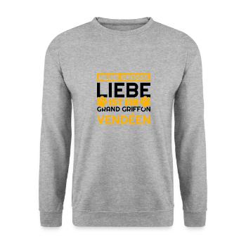 Grand Griffon Vendéen Geschenke lustig - Unisex Pullover - Weißgrau meliert - Vorne - Alina (178cm) & Michal (187cm)