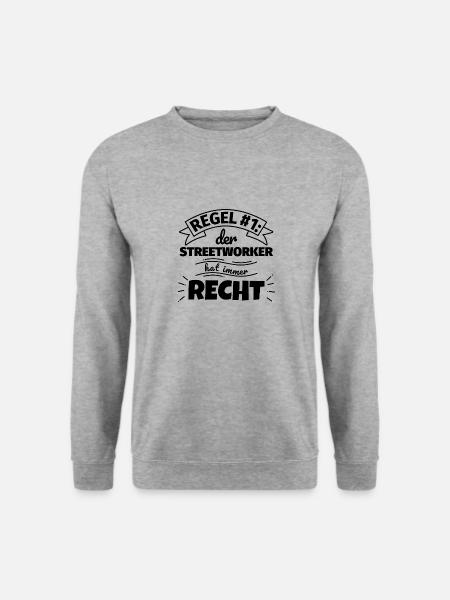 Streetworker Geschenke – Hat immer Recht - Unisex Pullover - Weißgrau meliert