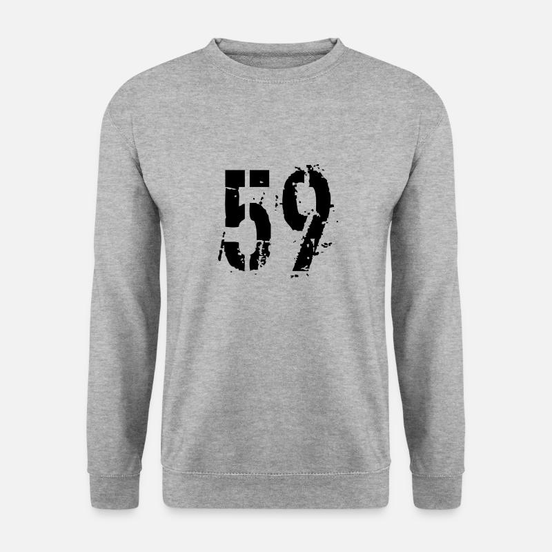 Nummer 59 - Unisex Pullover - Weißgrau meliert