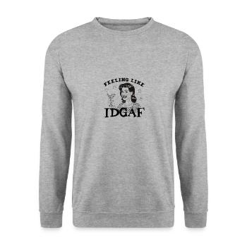 Avoir l’impression que je n’en ai rien à (idgaf) Girl - Sweat-shirt Unisexe - gris chiné - Devant - Alina (178cm) & Michal (187cm)
