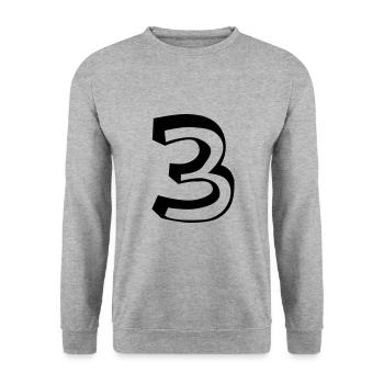 Numéro 3 - Sweat-shirt Unisexe - gris chiné - Devant - Alina (178cm) & Michal (187cm)