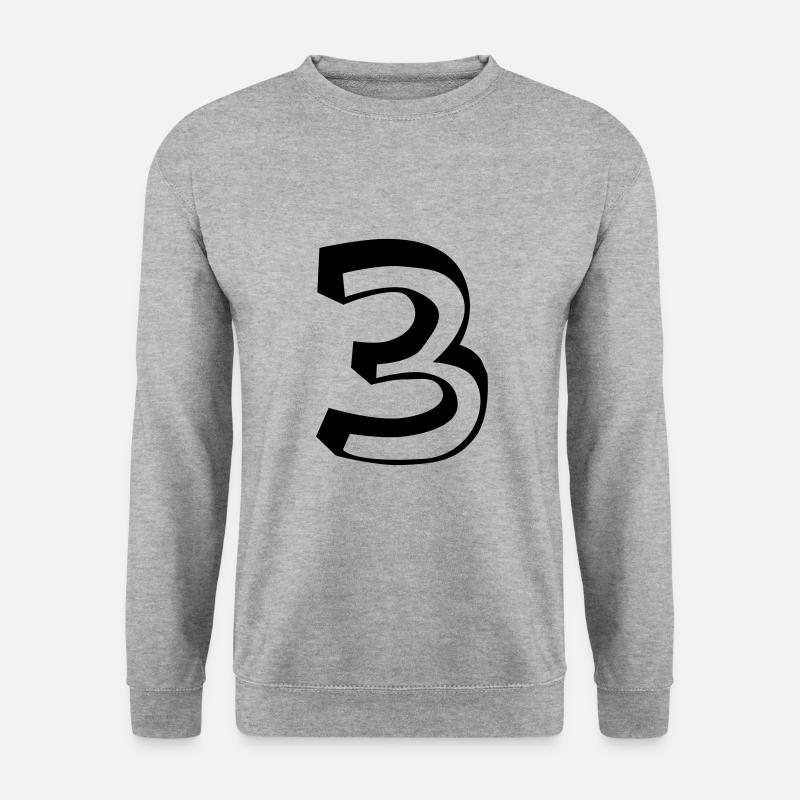 Number 3 - Unisex Sweatshirt - salt & pepper