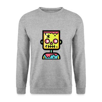 Bande dessinée d’Halloween zombie - Sweat-shirt Unisexe - gris chiné - Devant - Alina (178cm) & Michal (187cm)