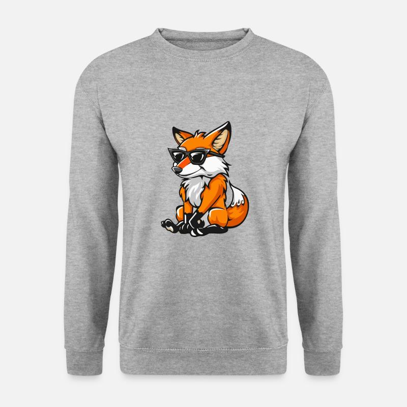 Fuchs Comic - Unisex Pullover - Weißgrau meliert