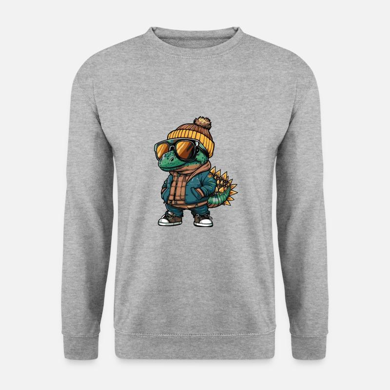 Dinosaur stegosaurus Cool Comic - Unisex Sweatshirt - salt & pepper