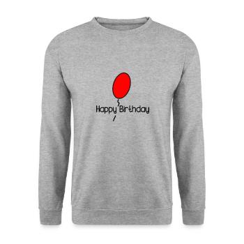 ALLES GUTE ZUM GEBURTSTAG. ALLES GUTE ZUM GEBURTSTAG. JAHRESTAG. - Unisex Pullover - Weißgrau meliert - Vorne - Alina (178cm) & Michal (187cm)