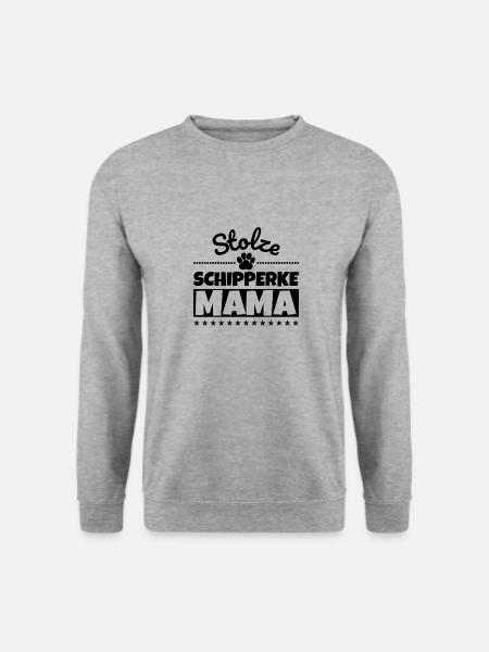 Stolze Schipperke Mama - Unisex Pullover - Weißgrau meliert