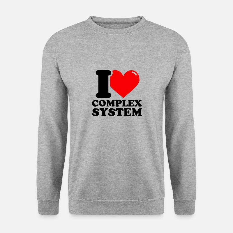 Ich liebe das Complex-System - Unisex Pullover - Weißgrau meliert