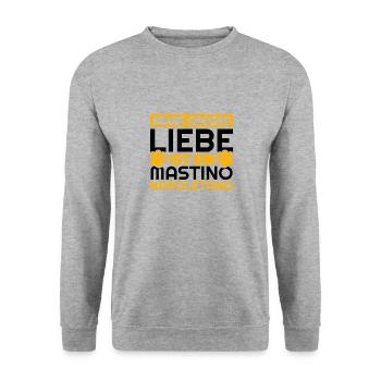 Mastino Napoletano Geschenke lustig - Unisex Pullover - Weißgrau meliert - Vorne - Alina (178cm) & Michal (187cm)