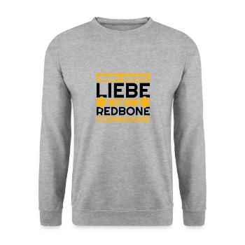 Redbone Coonhound Geschenke lustig - Unisex Pullover - Weißgrau meliert - Vorne - Alina (178cm) & Michal (187cm)