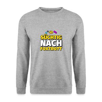 Foxtrott Tanz lustig Geschenk - Unisex Pullover - Weißgrau meliert - Vorne - Alina (178cm) & Michal (187cm)