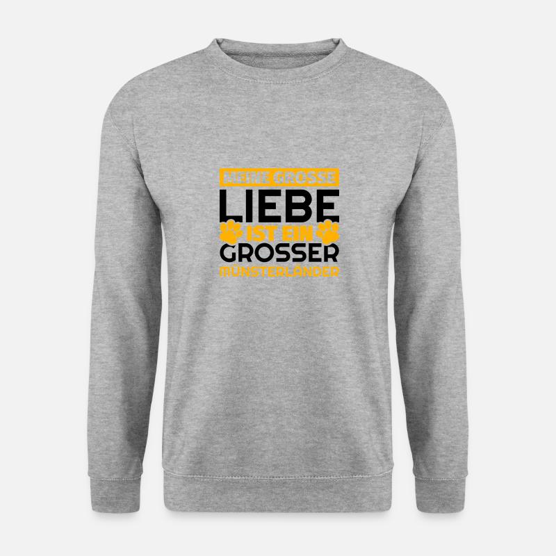 Grosser Münsterländer Geschenke lustig - Unisex Pullover - Weißgrau meliert