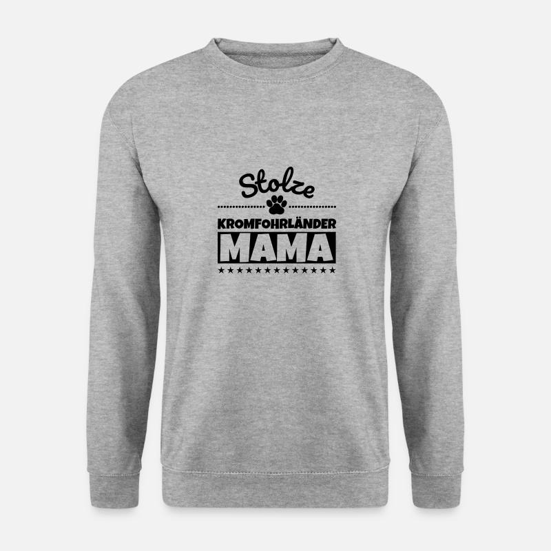 Stolze Kromfohrländer Mama - Unisex Pullover - Weißgrau meliert