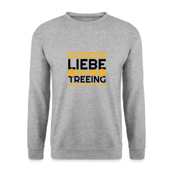 Treeing Walker Coonhound Geschenke lustig - Unisex Pullover - Weißgrau meliert - Vorne - Alina (178cm) & Michal (187cm)