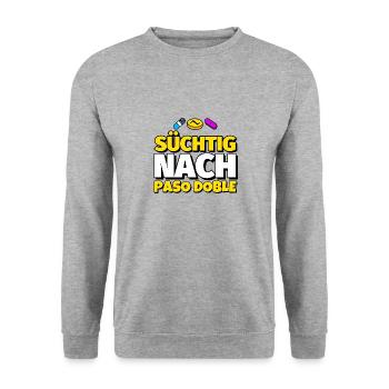 Paso Doble Tanz lustig Geschenk - Unisex Pullover - Weißgrau meliert - Vorne - Alina (178cm) & Michal (187cm)