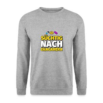 Chacarera Tanz lustig Geschenk - Unisex Pullover - Weißgrau meliert - Vorne - Alina (178cm) & Michal (187cm)