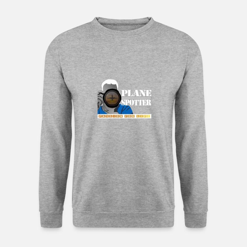 Plane Spotter - Rising to the sky - Unisex Pullover - Weißgrau meliert