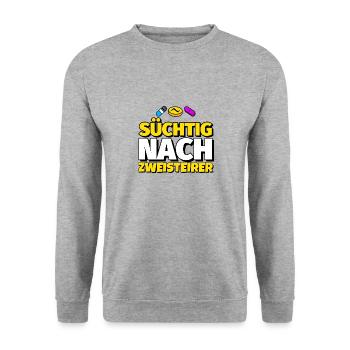 Zweisteirer Tanz lustig Geschenk - Unisex Pullover - Weißgrau meliert - Vorne - Alina (178cm) & Michal (187cm)