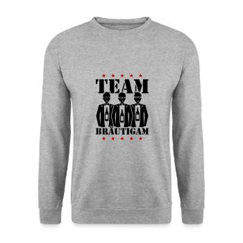Groom Team Bachelor Wedding - Unisex Sweatshirt - salt & pepper - Front - Alina (178cm) & Michal (187cm)