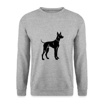 Doberman Dog - Unisex Sweatshirt - salt & pepper - Front - Alina (178cm) & Michal (187cm)
