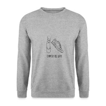 Dance all life - Unisex Pullover - Weißgrau meliert - Vorne - Alina (178cm) & Michal (187cm)