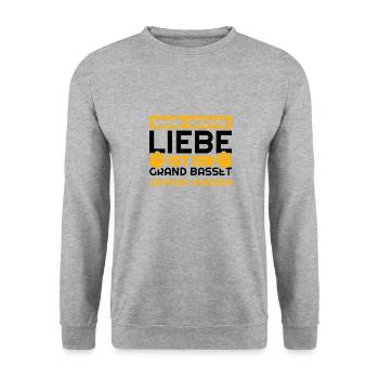 Grand Basset Griffon Vendéen Geschenke lustig - Unisex Pullover - Weißgrau meliert - Vorne - Alina (178cm) & Michal (187cm)