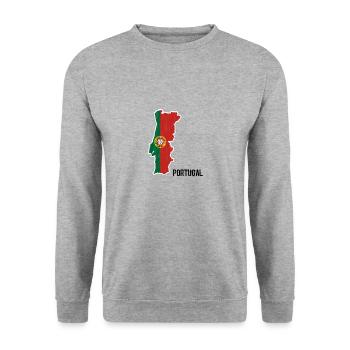 Portugal, drapeau, contour, souvenir - Sweat-shirt Unisexe - gris chiné - Devant - Alina (178cm) & Michal (187cm)