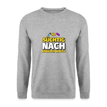 English Waltz Tanz lustig Geschenk - Unisex Pullover - Weißgrau meliert - Vorne - Alina (178cm) & Michal (187cm)
