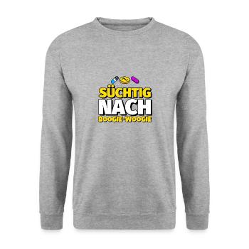 Boogie-Woogie Tanz lustig Geschenk - Unisex Pullover - Weißgrau meliert - Vorne - Alina (178cm) & Michal (187cm)