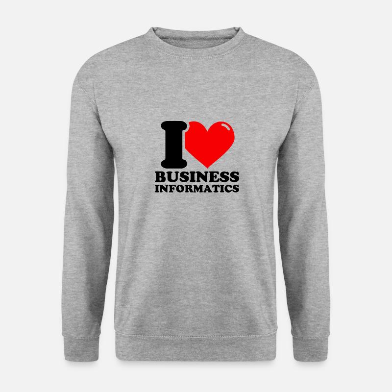 Ich liebe Wirtschaftsinformatik - Unisex Pullover - Weißgrau meliert