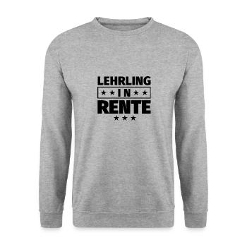 Lehrling in Rente Geschenke - Unisex Pullover - Weißgrau meliert - Vorne - Alina (178cm) & Michal (187cm)