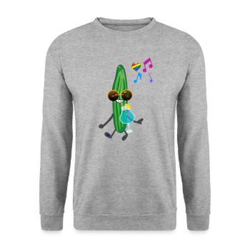 Cucumber, Hawaii, Vacation, Party, Cocktail - Unisex Sweatshirt - salt & pepper - Front - Alina (178cm) & Michal (187cm)