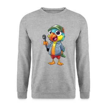 Comedian Squawkster - Unisex Sweatshirt - salt & pepper - Front - Alina (178cm) & Michal (187cm)