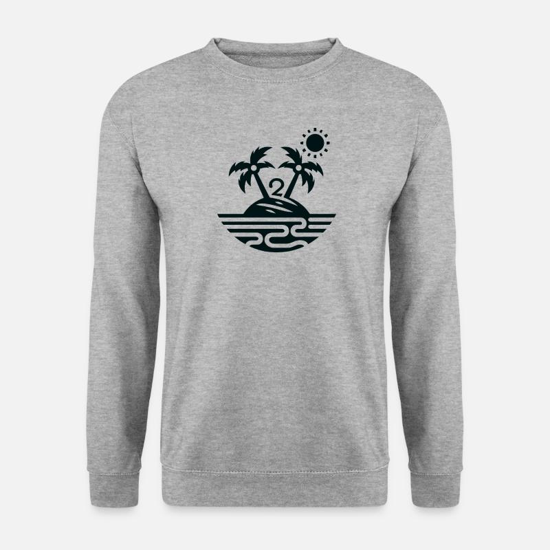 Island with 2 palm trees - Unisex Sweatshirt - salt & pepper