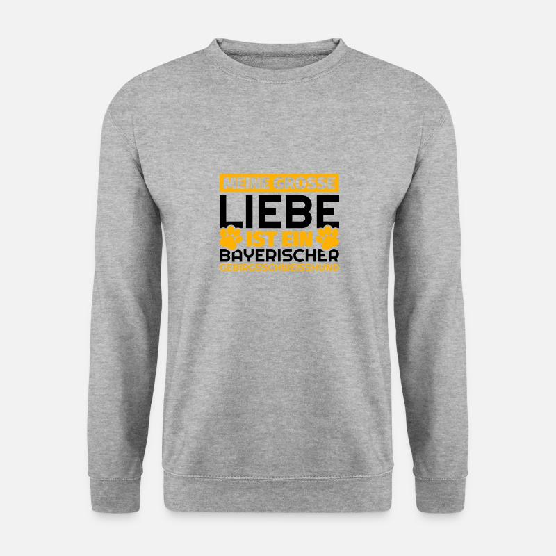 Bayerischer Gebirgsschweisshund Geschenke lustig - Unisex Pullover - Weißgrau meliert