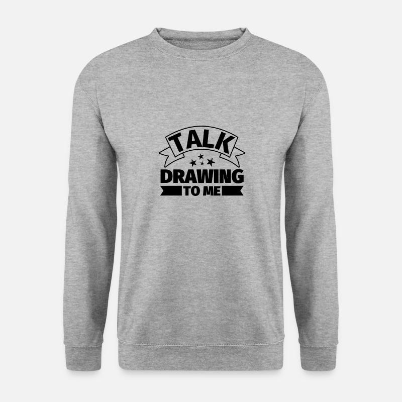 Sprich mit mir über Zeichnen - Unisex Pullover - Weißgrau meliert